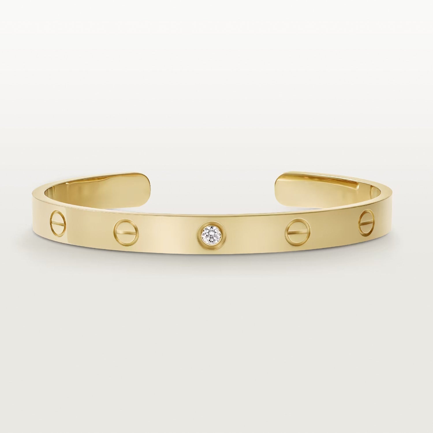 GlowLOVE BRACELET 6.1MM 1 DIAMOND OPEN CUFF