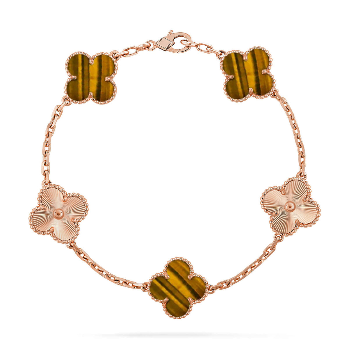 [Glow Jewelry] CLOVER 5 MOTIFS TIGER EYE BRACELET COLLECTION