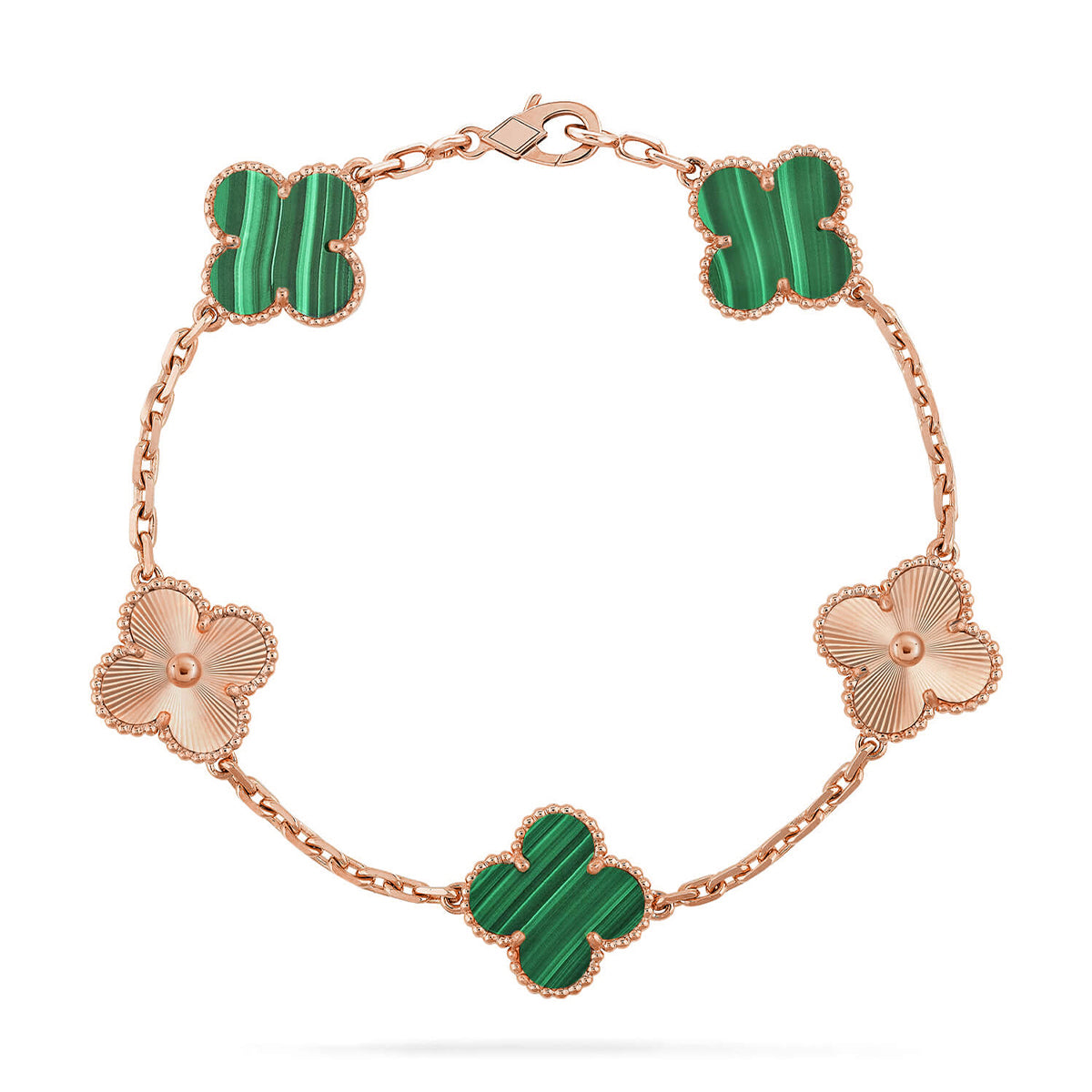 [Glow]New  CLOVER 5 MOTIF MALACHITE BRACELET COLLECTION