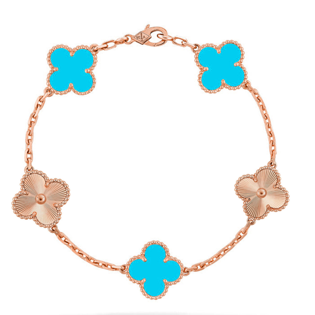 [Glow Jewelry] CLOVER 5 MOTIF TURQUOISE BRACELET COLLECTION