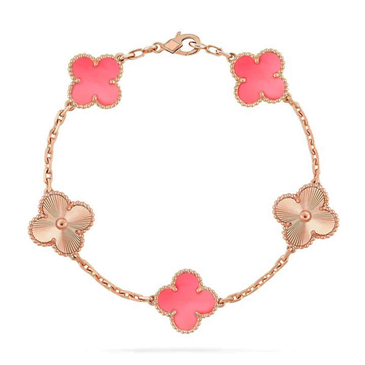 [Glow]New  CLOVER 5 MOTIFS  PINK MOP BRACELET COLLECTION