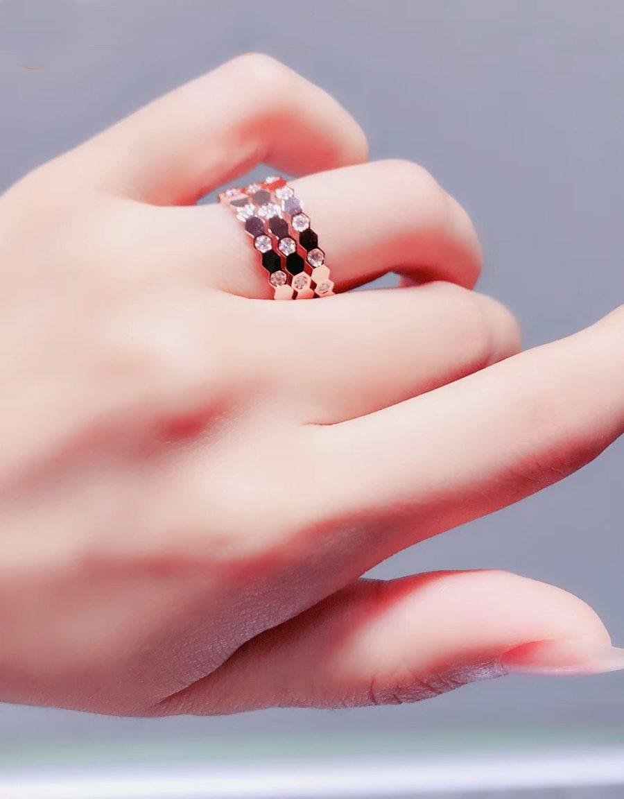 GlowBEE LOVE RING PINK GOLD DIAMOND