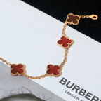 [Glow]New  CLOVER 5 MOTIF RED CORNELIAN BRACELET COLLECTION