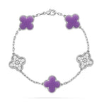 [Glow]New CLOVER 5 MOTIF LIGHT PURPLE BRACELET COLLECTION