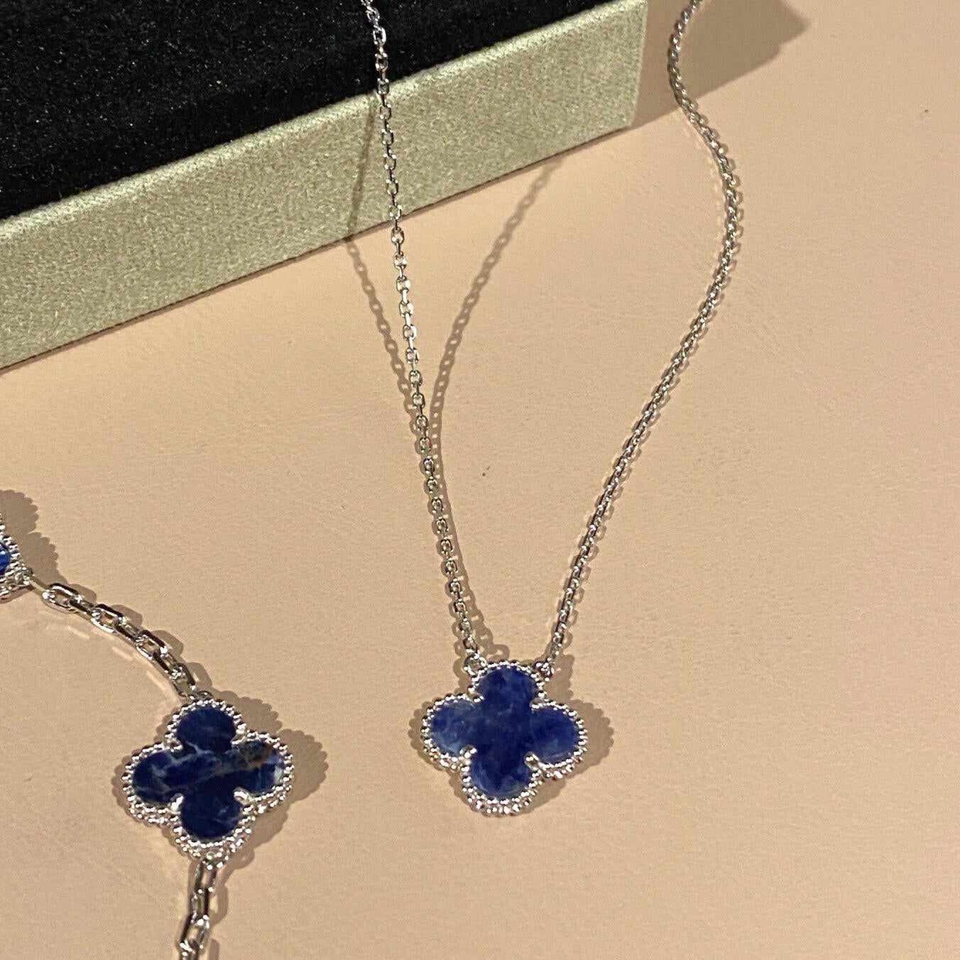 ¡®Glow¡¯CLOVER 15MM PIETERSITE NECKLACE SILVER