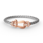 GlowFORCE LARGE HORSESHOE HALF DIAMOND BRACELET ROSE GOLD