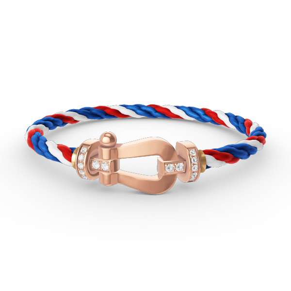 GlowFORCE LARGE HORSESHOE HALF DIAMOND BRACELET ROSE GOLD
