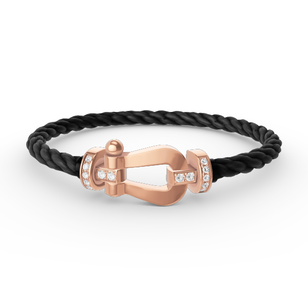 GlowFORCE LARGE HORSESHOE HALF DIAMOND BRACELET ROSE GOLD