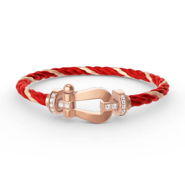 GlowFORCE LARGE HORSESHOE HALF DIAMOND BRACELET ROSE GOLD