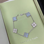 [Glow]New  CLOVER 5 MOTIF PURPLE CHALCEDONY BRACELET COLLECTION