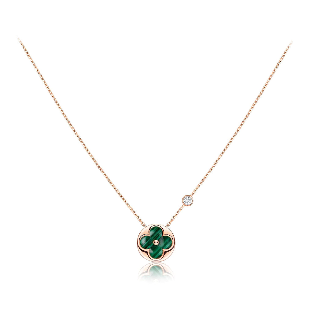 GlowSUN PEDANT PINK GOLD 1 DIAMOND NECKLACE