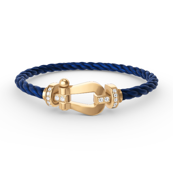 GlowFORCE LARGE HORSESHOE HALF DIAMOND BRACELET GOLD