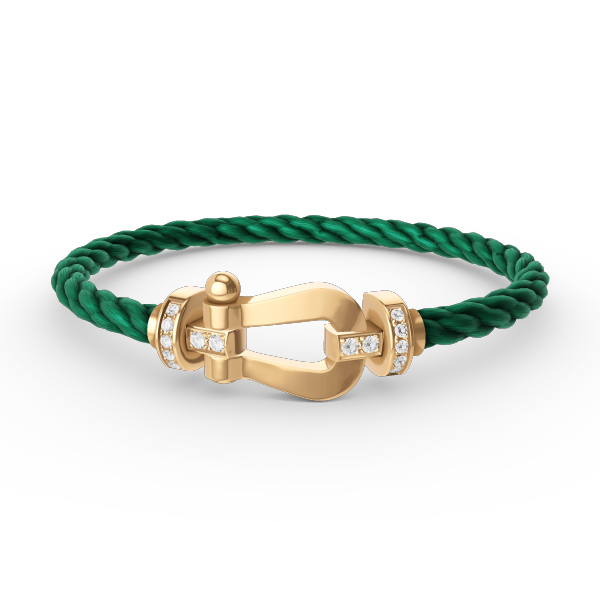 GlowFORCE LARGE HORSESHOE HALF DIAMOND BRACELET GOLD