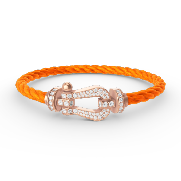 GlowFORCE LARGE HORSESHOE FULL DIAMOND BRACELET ROSE GOLD