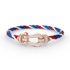 GlowFORCE LARGE HORSESHOE FULL DIAMOND BRACELET ROSE GOLD