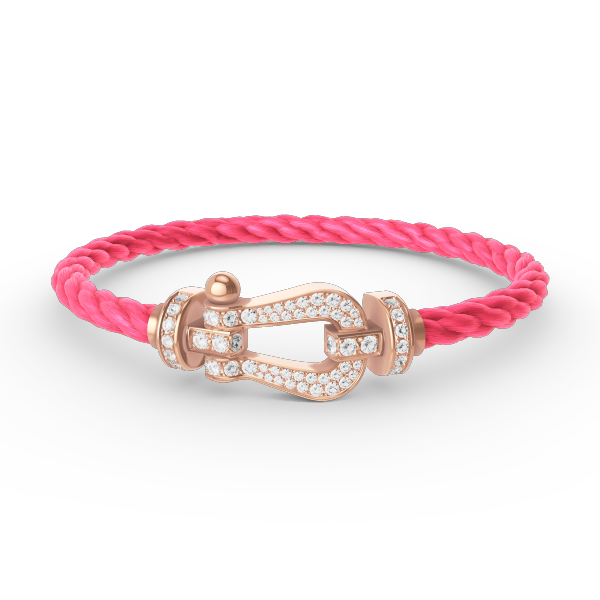 GlowFORCE LARGE HORSESHOE FULL DIAMOND BRACELET ROSE GOLD