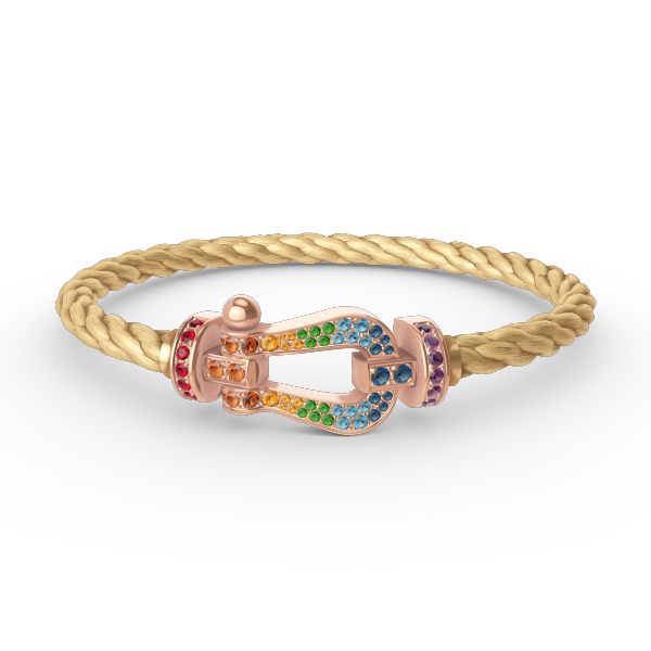 GlowFORCE LARGE HORSESHOE  COLORED DIAMOND BRACELET ROSE GOLD