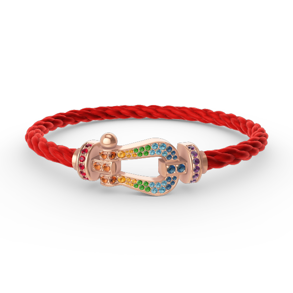 GlowFORCE LARGE HORSESHOE  COLORED DIAMOND BRACELET ROSE GOLD