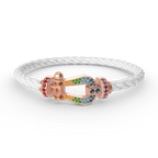 GlowFORCE LARGE HORSESHOE  COLORED DIAMOND BRACELET ROSE GOLD
