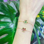 ¡®Glow¡¯FRIVOLE GOLD FLOWER PINK MALACHITE BRACELET