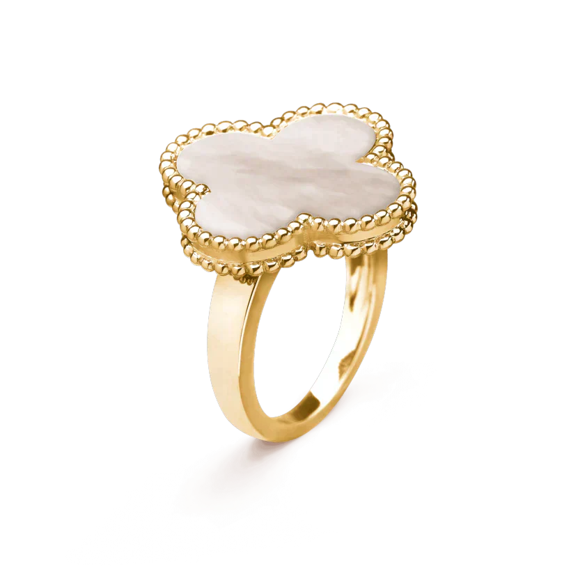 ¡®Glow¡¯CLOVER WHITE MOP RING