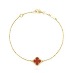 ¡®Glow¡¯CLOVER  CARNELIAN SINGLE FLOWER BRACELET