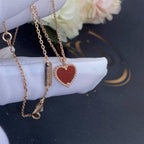 ¡®Glow¡¯SWEET CLOVER CARNELIAN HEART NECKLACE