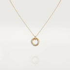 GlowTRINITY NECKLACE SILVER GOLD PINK GOLD DIAMONDS