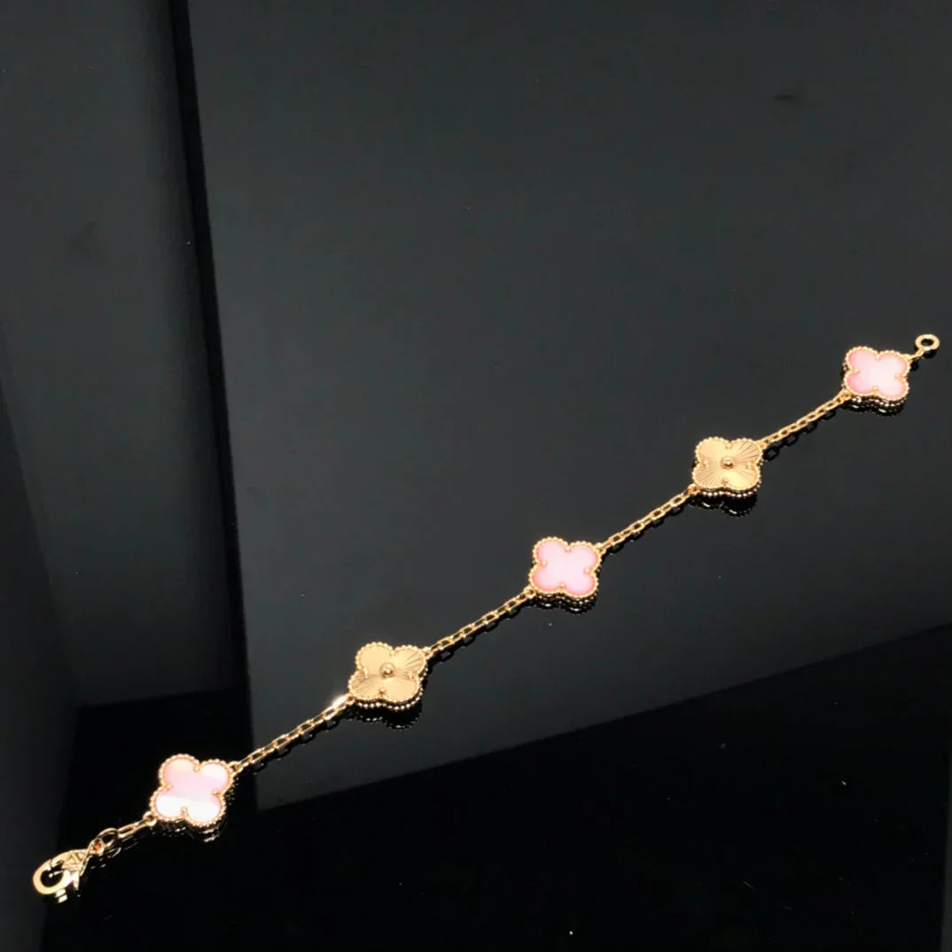 [Glow]New  CLOVER 5 MOTIFS  PINK MOP BRACELET COLLECTION