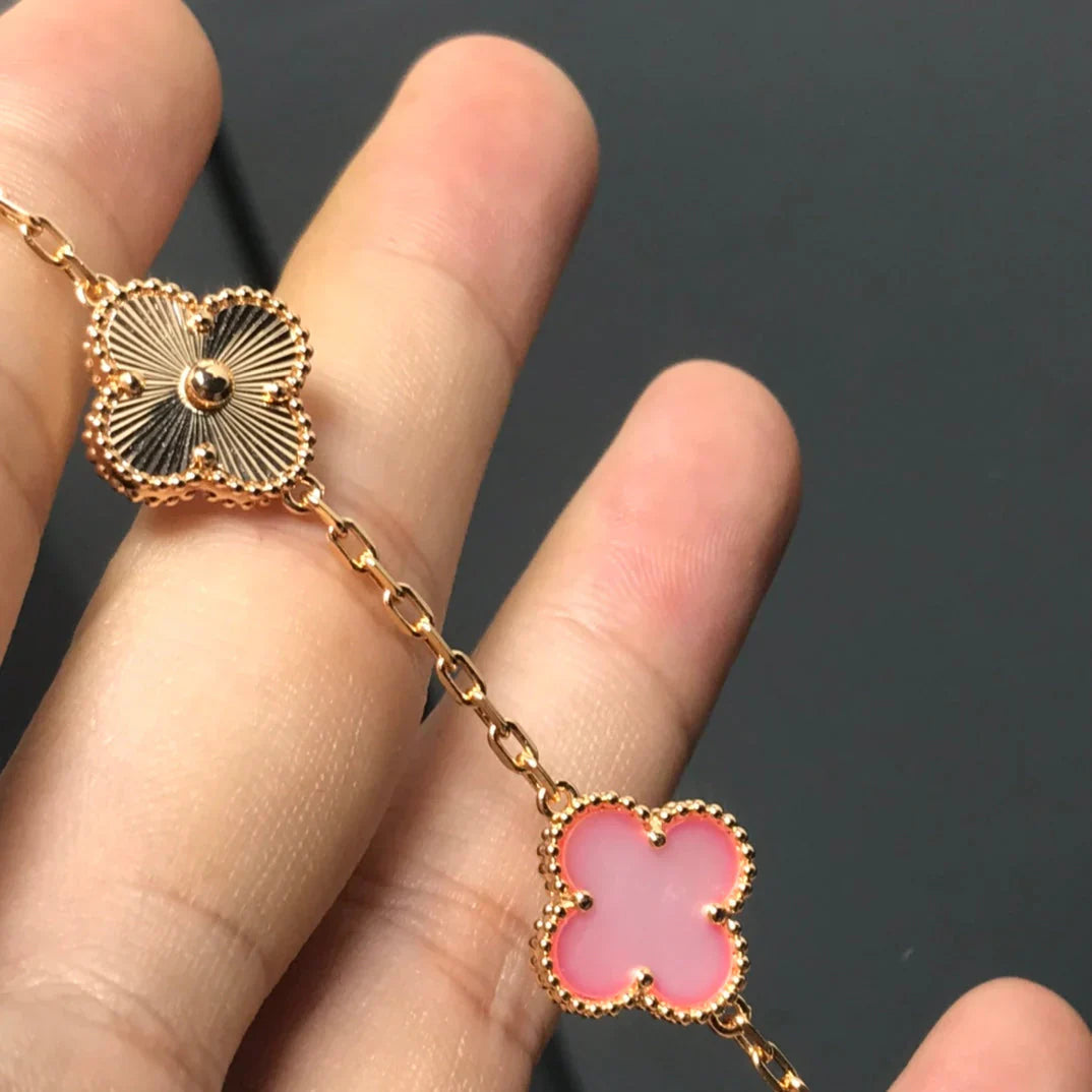 [Glow]New  CLOVER 5 MOTIFS  PINK MOP BRACELET COLLECTION