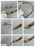 GlowPANTHERE FULL DIAMOND OPEN BRACELET