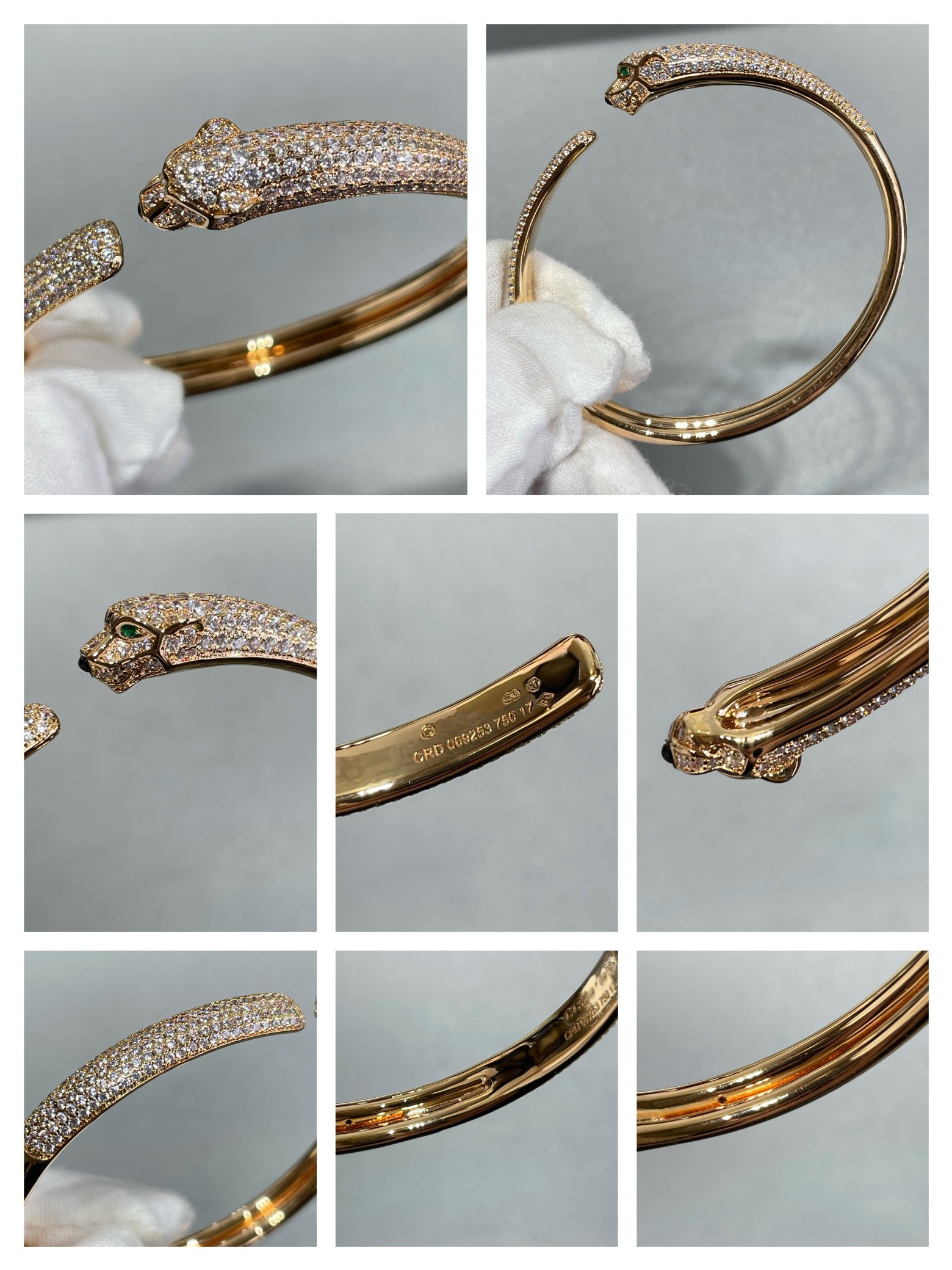 GlowPANTHERE FULL DIAMOND OPEN BRACELET