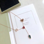 ¡®Glow¡¯LUCKY SPRING 4 MOTIFS ROSE GOLD NECKLACE