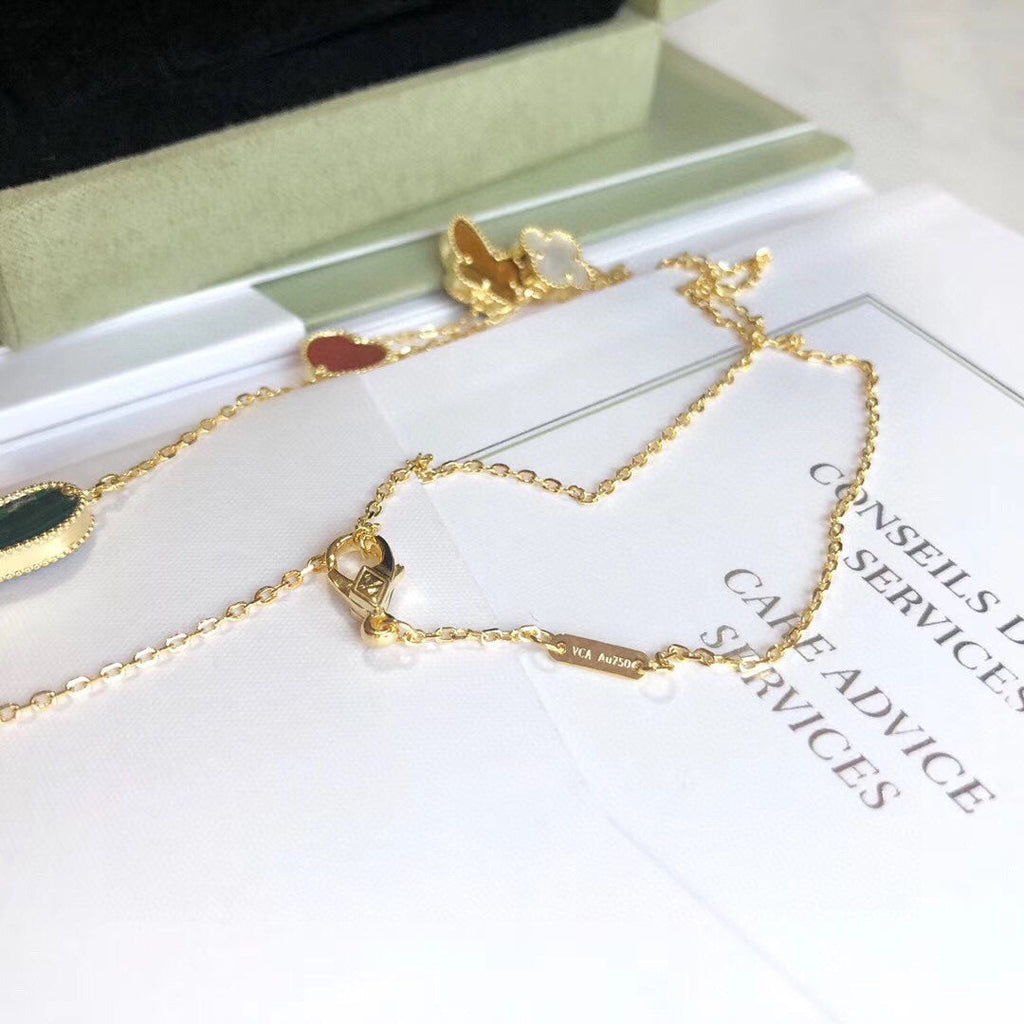 ¡®Glow¡¯LUCKY SPRING 4 MOTIFS ROSE GOLD NECKLACE