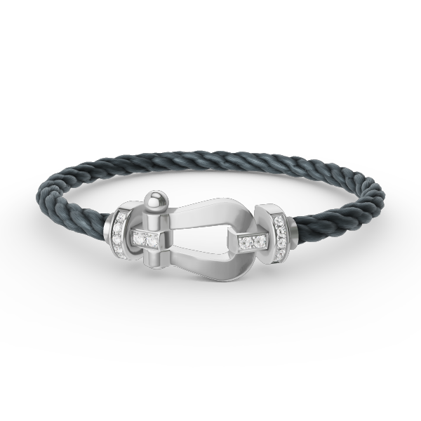 GlowFORCE LARGE HORSESHOE HALF DIAMOND BRACELET SILVER