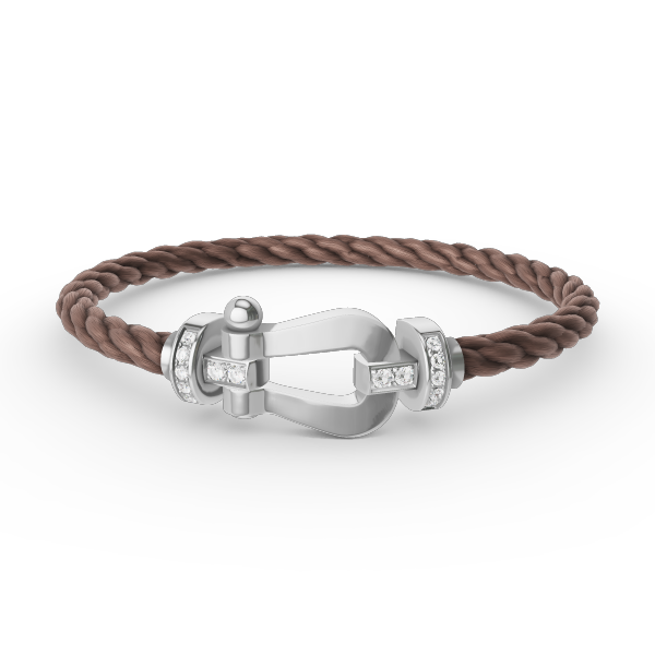 GlowFORCE LARGE HORSESHOE HALF DIAMOND BRACELET SILVER
