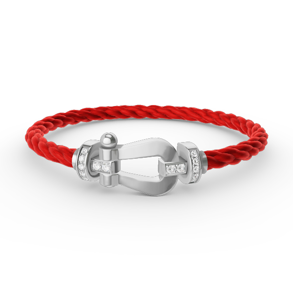 GlowFORCE LARGE HORSESHOE HALF DIAMOND BRACELET SILVER