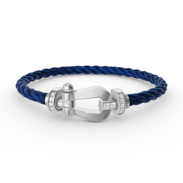 GlowFORCE LARGE HORSESHOE HALF DIAMOND BRACELET SILVER