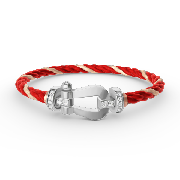 GlowFORCE LARGE HORSESHOE HALF DIAMOND BRACELET SILVER