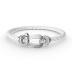 GlowFORCE LARGE HORSESHOE HALF DIAMOND BRACELET SILVER