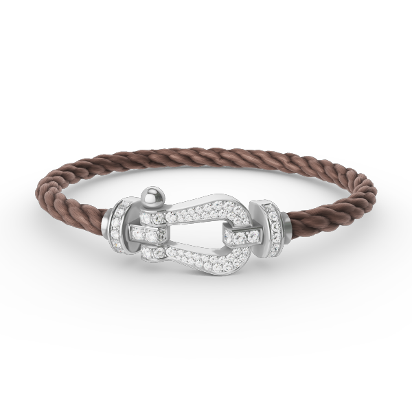 GlowFORCE LARGE HORSESHOE FULL DIAMOND BRACELET SILVER