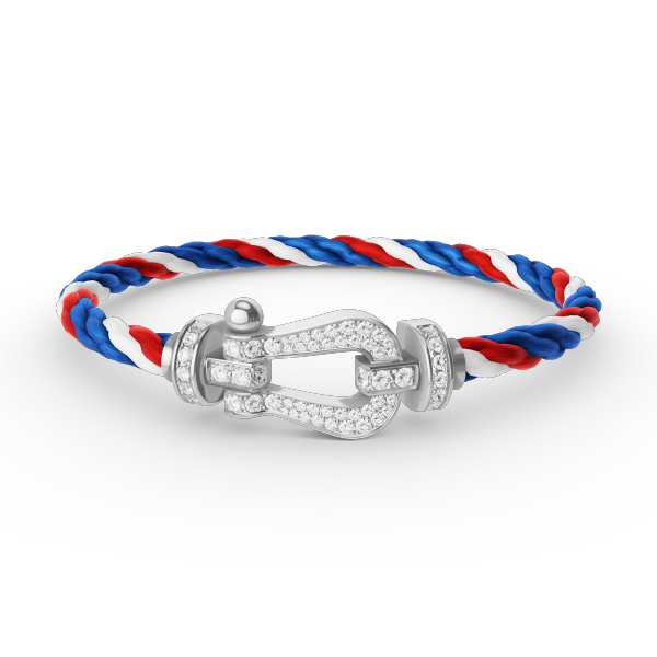GlowFORCE LARGE HORSESHOE FULL DIAMOND BRACELET SILVER
