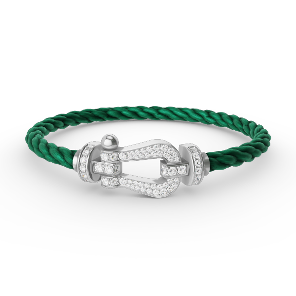 GlowFORCE LARGE HORSESHOE FULL DIAMOND BRACELET SILVER
