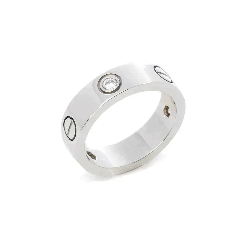 GlowLOVE RING 5.5MM 3 DIAMONDS SILVER