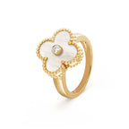¡®Glow¡¯CLOVER PINK MOP RING GOLD DIAMOND